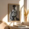 Contemporary Male Body Sketch Wall Art Nude Figure Printable