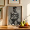 Contemporary Male Body Sketch Wall Art Nude Figure Printable