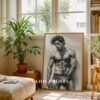 Minimal Male Nude Wall Art Elegant Masculine Line Drawing Print