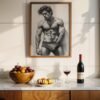 Minimal Male Nude Wall Art Elegant Masculine Line Drawing Print