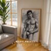 Handsome Male Figure Line Art Nude Body Modern Wall Decor