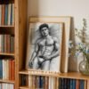 Handsome Male Figure Line Art Nude Body Modern Wall Decor
