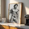 Abstract Male Nude Wall Art Minimalist Figure Sketch Printable