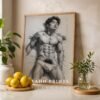Abstract Male Nude Wall Art Minimalist Figure Sketch Printable