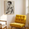 V124c_m4 Male Nude Torso Line Art Print Muscular Figure Modern Decor
