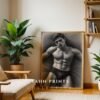 Stylish Male Figure Wall Art Nude Body Sketch Digital Download