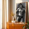 Stylish Male Figure Wall Art Nude Body Sketch Digital Download