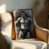Stylish Male Figure Wall Art Nude Body Sketch Digital Download