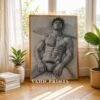 Modern Masculine Nude Line Art Wall Print Minimal Design