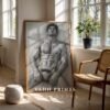 Modern Masculine Nude Line Art Wall Print Minimal Design