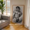 V128c_m1 Clean Minimal Male Nude Figure Sketch Wall Art Download