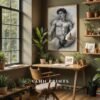 V128c_m10 Clean Minimal Male Nude Figure Sketch Wall Art Download