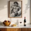V128c_m2 Clean Minimal Male Nude Figure Sketch Wall Art Download