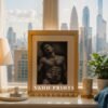 Modern Nude Male Figure Wall Art Simple Line Sketch Decor