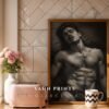 Modern Nude Male Figure Wall Art Simple Line Sketch Decor