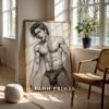 Male Nude Contour Line Art Wall Print Modern Home Decor