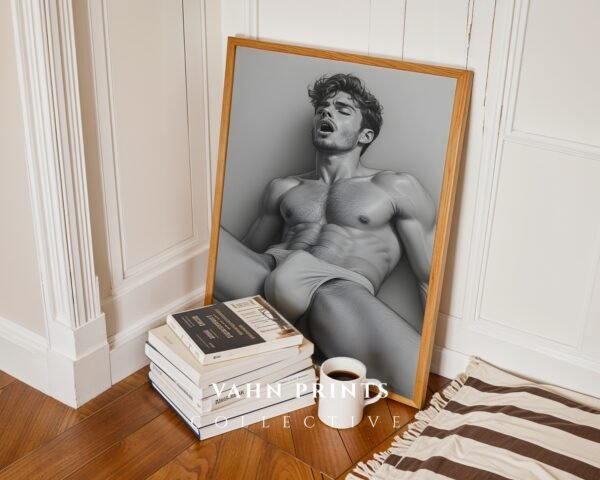 Artistic Male Figure Nude Sketch Wall Art Printable Poster