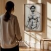 Male Nude Anatomy Line Art Minimalist Wall Decor Print