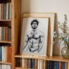 Male Nude Anatomy Line Art Minimalist Wall Decor Print