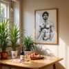 Male Nude Anatomy Line Art Minimalist Wall Decor Print