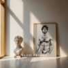 Male Nude Anatomy Line Art Minimalist Wall Decor Print