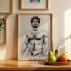 Male Nude Anatomy Line Art Minimalist Wall Decor Print