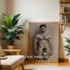 Contemporary Male Nude Wall Art Elegant Figure Line Drawing