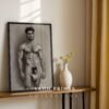 Contemporary Male Nude Wall Art Elegant Figure Line Drawing