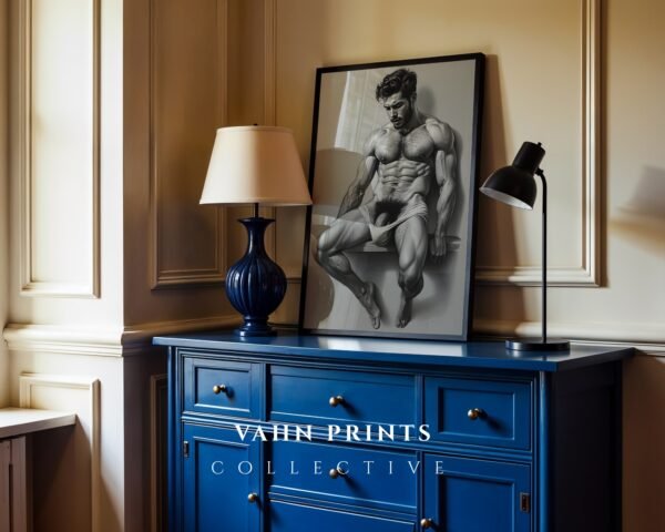 Minimal Male Nude Drawing Wall Art Modern Printable Decor