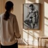 Minimal Male Nude Drawing Wall Art Modern Printable Decor