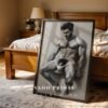 Minimal Male Nude Drawing Wall Art Modern Printable Decor