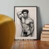 Male Nude Form Line Art Print Clean Modern Wall Art