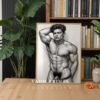 Male Nude Form Line Art Print Clean Modern Wall Art