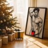 Male Nude Form Line Art Print Clean Modern Wall Art