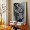Stylized Male Nude Figure Wall Art Minimalist Sketch Download