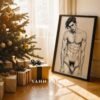 Hand Drawn Male Nude Line Art Wall Print Modern Decor