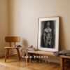 Masculine Figure Nude Art Print Minimalist Line Illustration