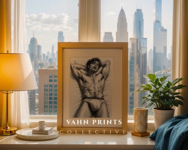 Male Nude Body Outline Wall Art Contemporary Printable