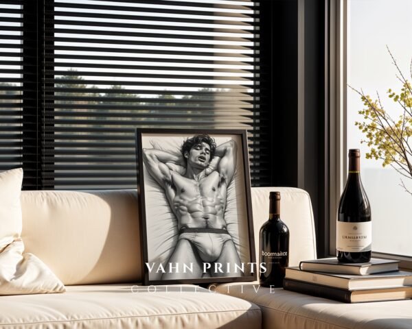 Male Nude Body Outline Wall Art Contemporary Printable