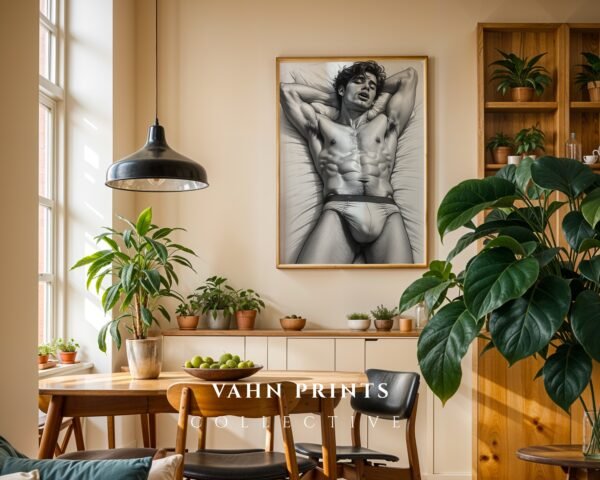 Male Nude Body Outline Wall Art Contemporary Printable