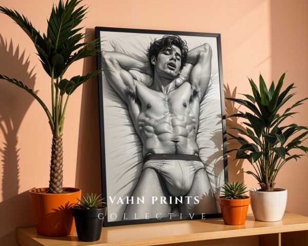 Male Nude Body Outline Wall Art Contemporary Printable