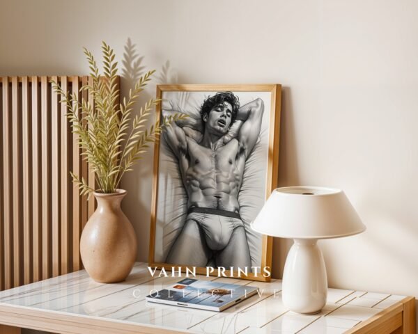Male Nude Body Outline Wall Art Contemporary Printable