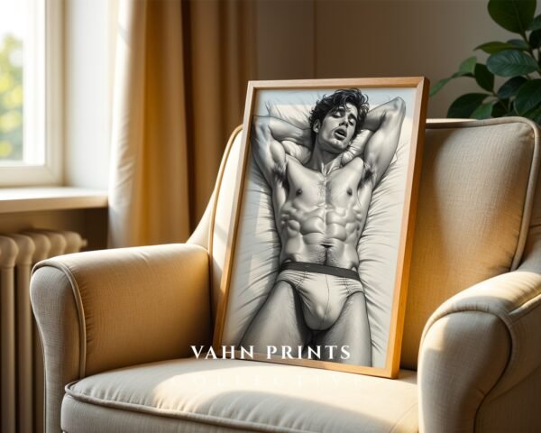 Male Nude Body Outline Wall Art Contemporary Printable