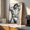 Male Nude Body Outline Wall Art Contemporary Printable
