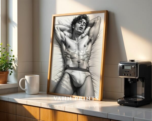 Male Nude Body Outline Wall Art Contemporary Printable