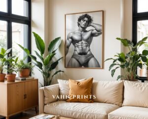 Elegant Male Figure Nude Wall Art Minimalist Design