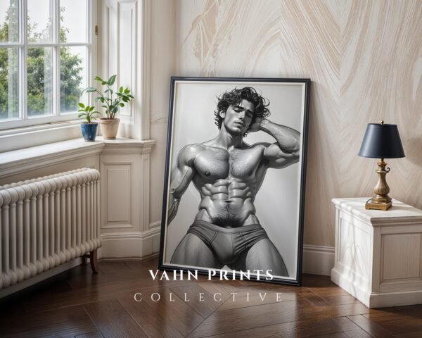 Elegant Male Figure Nude Wall Art Minimalist Design