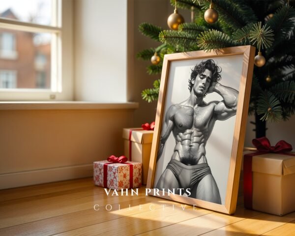 Elegant Male Figure Nude Wall Art Minimalist Design