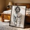 Modern Male Nude Wall Decor Clean Line Art Poster