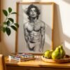 Modern Male Nude Wall Decor Clean Line Art Poster